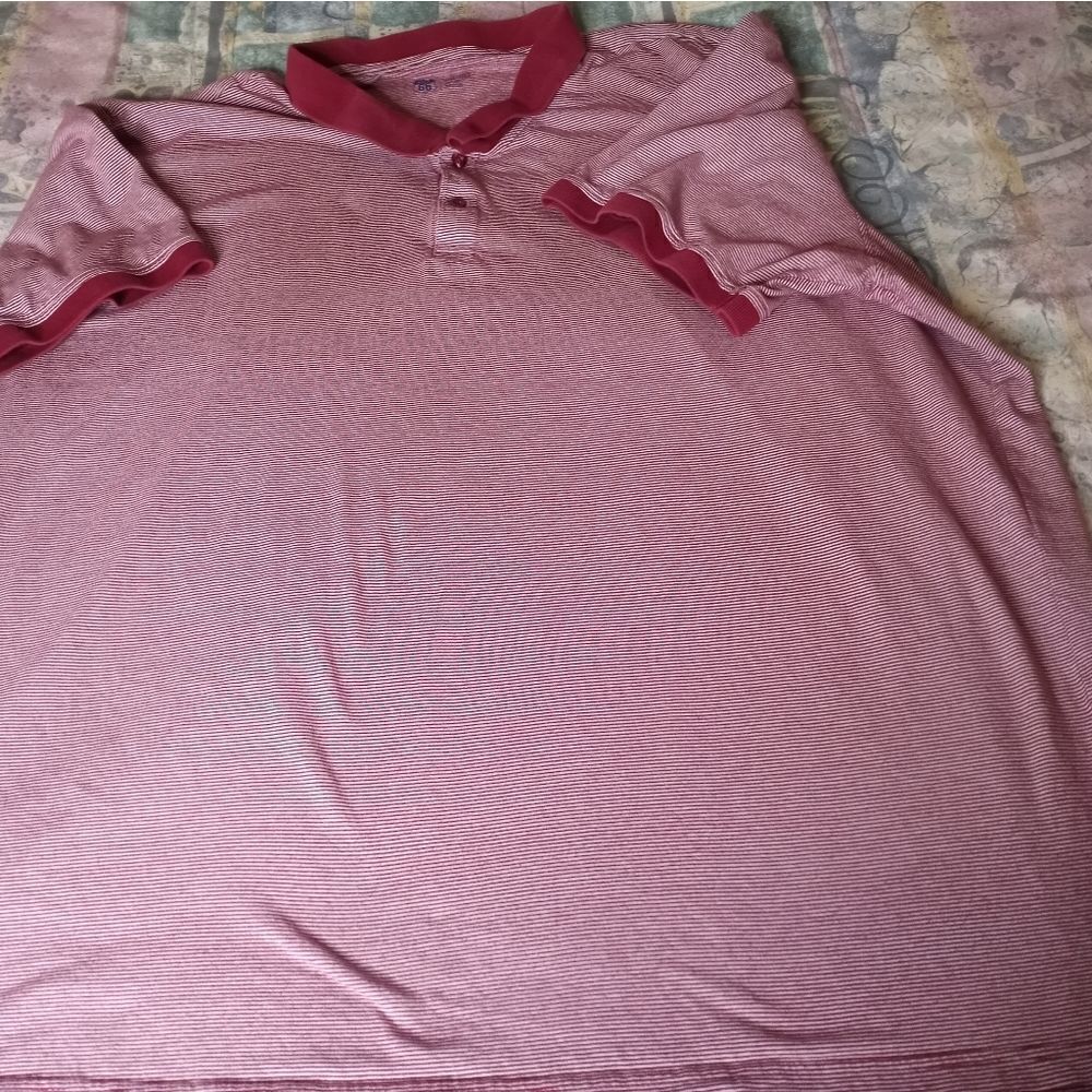 Route 66 Red  Short Sleeve Polo Shirt with White striped collar Men 3XL